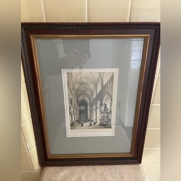 Antique Lithograph 'Interieur De St Gudule' - Picture 8 of 12